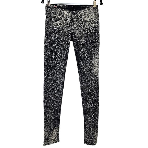 True Religion Women’s Stella Low Rise Cosmic Splatter Print Skinny Jeans Size 26 - Picture 1 of 3